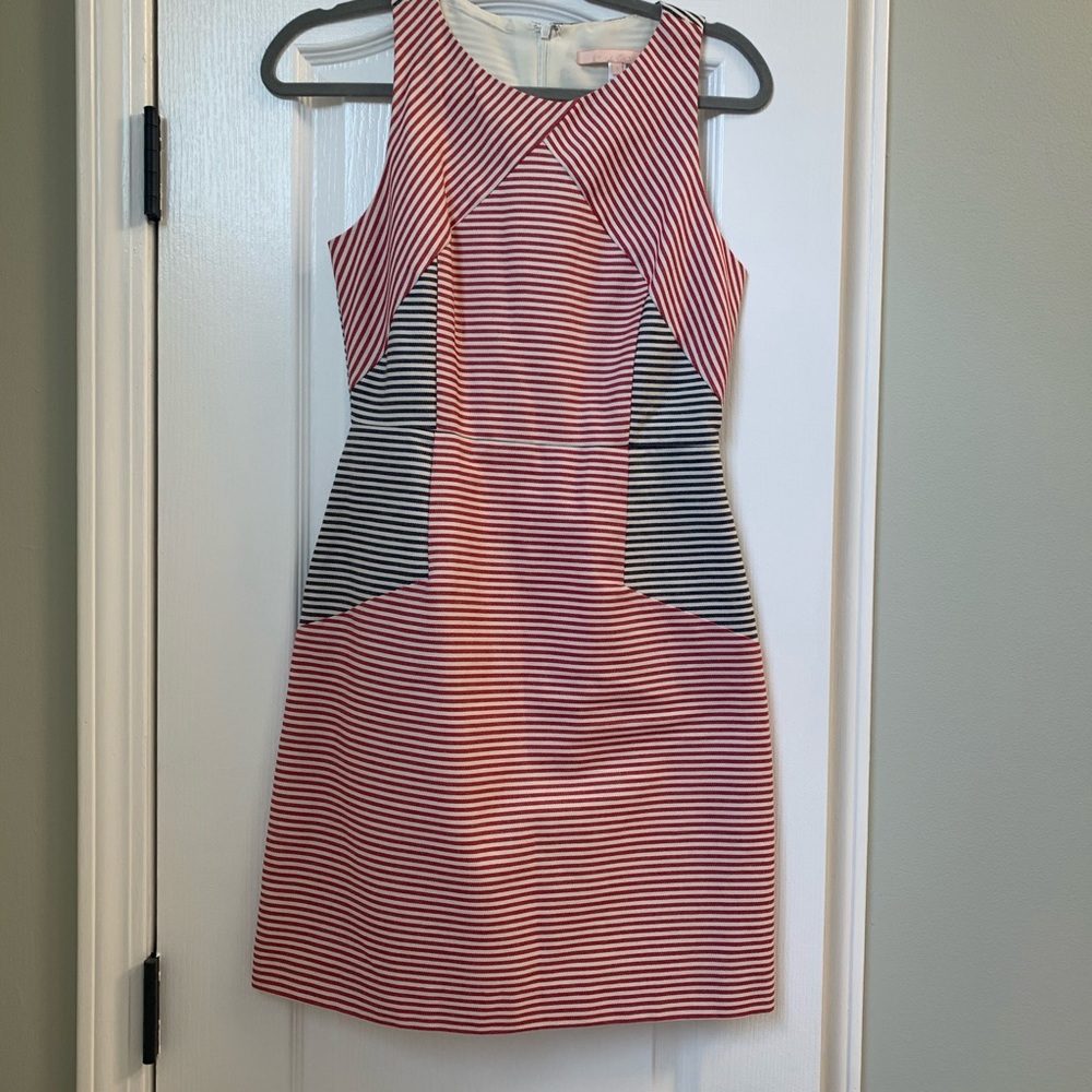 Red and Blue striped dress